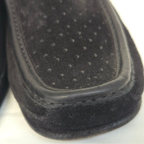 Renzo Favero Mens Black Perforated Suede Loafers 8.5 main image 4